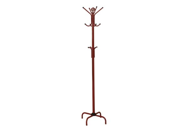Free Standing Coat Rack 12 Hooks For Entryway - Red