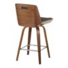 Corazza - Mid-Century Modern Fixed Height Counter Stool & Swivel And Square Footrest (Set of 2) - Walnut / Charcoal - Image 4