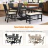 Topmax - 6 Piece Wood Half Round Dining Table Set Kitchen Table Set With Long Bench And 4 Dining Chairs, Modern Style - Gray - Image 7