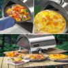 Silver Pizza Oven Outdoor 12" Semi-Automatic Rotatable Pizza Ovens Portable Stainless Steel Wood Fired Pizza Oven Pizza Maker With Built-In Thermometer Pizza Cutter Carry Bag - Silver - Image 16
