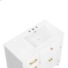 Modern Bathroom Vanity With Ceramic Sink, Freestanding, One Tip - Out Drawer, 3 Side Drawers, Adjustable Shelf - White - Image 18