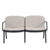 Luna - Outdoor Patio Loveseat With Frame And Cushions Weather Resistant Pp Material - Beige / Black - Image 3