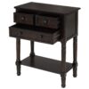 Narrow Console Table, Slim Sofa Table With Three Storage Drawers And Bottom Shelf For Living Room, Easy Assembly - Espresso - Image 8