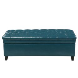 Juliana - Teal Storage Ottoman With Spacious Interior - Teal