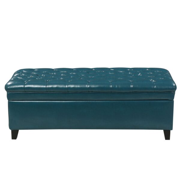 Juliana - Teal Storage Ottoman With Spacious Interior - Teal