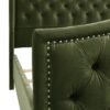 Marcella - Queen Upholstered Shelter Headboard Bed Set - Olive Green - Image 8
