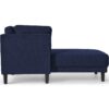 Mid-Century Modern Linen Corner Lounge Chair, Upholstered Indoor Chaise Lounge, Sleeper Sofa Bed - Blue - Image 4