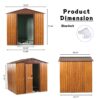Metal Storage Shed Appealing Horizontal Siding In Woodgrain With Coffee Trim To Complement - Light Brown - Image 3