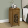 Accent Side Table, Storage Drawer, Traditional - Taupe - Image 2
