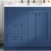 Bathroom Vanity With Ceramic Sink, Bathroom Storage Cabinet With 2 Drawers & Shelf, Freestanding Bathroom Cabinet - Blue - Image 25