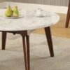 Gasha - Coffee Table - White Marble / Walnut - Image 3