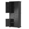 Storage Cabinet With Multi Functional Storage Space, 2 Drawers, Adjustable Shelf - Black - Image 15