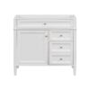 Bathroom Vanity Without Top Sink, Modern Bathroom Storage Cabinet With 2 Drawers And A Tip-Out Drawer, Frame (Not Include Basin Sink) - White - Image 4