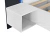 King Size Floating Platform Bed, With LED Lights, Bedside Nightstand - White - Image 7