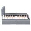 Queen Size Upholstered Platform Bed With Classic Headboard And 4 Drawers, No Box Spring Needed - Light Gray - Image 5