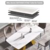 Modern Artificial Stone Curved Metal Leg Dining Table, Can Accommodate 6-8 People - White / Gold - Image 9