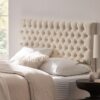 Annecy - Contemporary Upholstered Full / Queen Fabric Headboard - Ivory - Image 5