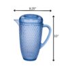 Diamond Cut Unbreakable Plastic Water Pitcher With Lid And Spout, Bpa Free, 2.5 Quarts - Blue - Image 4