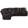 Manual Reclining Sectional Sofa Set L Shaped Symmetrical Motion Sofa Corner Couch Sets With Storage Boxes, 4 Cup Holders And LED Light Strip For Living Room - Black / Brown - Image 14