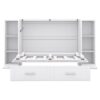 Full Size Murphy Bed With Shelves, Drawers And USB Ports - White - Image 5