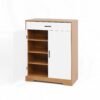 Freestanding Wooden Shoe Cabinet Organizer With Adjustable Shelves And Drawer - Natural / White - Image 22