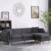 Brayden - Fabric Sectional Sofa Chaise - Dark Gray - Image 4