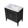 Bathroom Vanity With Ceramic Basin, Soft Close Door, Built-In Hidden Drawer - Black - Image 15