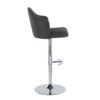 Ahoy - Contemporary Adjustable Barstool With Swivel With Rounded T Footrest (Set of 2) - Chrome / Charcoal - Image 3