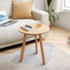 Round Small End Table, Side Table For Bedroom & Balcony - Natural - Image 11