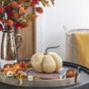 Knitted Weighted Pumpkin Ornament Decor For Holiday Harvest Festival Fall Festival & Thanksgiving (Set of 2) - Yellow - Image 3