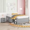 Versatile Full Bed With Trundle, Under Bed Storage Box And Nightstand - Gray - Image 2