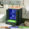 Bathroom Vanity With Ceramic Sink Combo, Modern Freestanding Storage Cabinet With Silver Handles, Soft Closing Doors - Green - Image 5