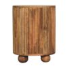 Soba - Ball 3 Drawer Bedside Table - Light Brown - Image 6
