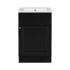 20" Bathroom Vanity With Sink, Freestanding Cabinet With Door Shelf And Adjustable Shelf, And Ceramic Construction - Black - Image 13