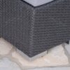 Santa Rosa - Outdoor Lounge Ottoman Rattan Waterproof Fabric - Gray / Silver - Image 4