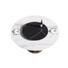 59.05" Modern Artificial Stone Round Carbon Steel Base Dining Table, Black Artificial Stone Turntable - White / Black - Image 3