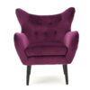 Alyssa - Velvet Arm Chair With Wingback Design - Fuchsia - Image 5