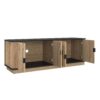 Grain 4 Door TV Cabinet, An Ideal Choice For TV And Item Storage In Modern Homes, A Perfect Blend Of Nordic And Modern Minimalist Styles - Black - Image 16