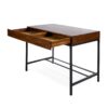 Industrial Style Storage Desk With Acacia Wood Top And Metal Legs - Oak - Image 9