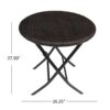 Outdoor Wicker Bistro Set With 2 Chairs - Brown Multi - Image 9