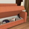 Morden Deisgn Vertical Murphy Bed With Sofa For Bedroom Or Guestroom White Wall Bed Space Saving Hidden Bed With New Style Gas Struts - Orange - Image 8