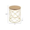 Contemporary Golden Side Table With Top And Metal Frame - Natural / Gold - Image 2