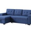 3 Piece Upholstered Sleeper Sofa - Blue - Image 10