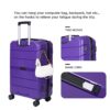 Hardshell Suitcase Spinner Wheels Pp Luggage Sets Lightweight Durable Suitcase With Tsa Lock, 3 Piece Set (20/24/28) - Purple - Image 4