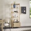 Transitional Narrow Bookshelf With Drawer On Bottom - Oak - Image 6