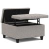 Harrison - Multifunctional Small Square Coffee Table Storage Ottoman - Gray - Image 3