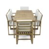 Patio Dining Set Outdoor Dining Table And Chair Set With And Removable Cushions For Patio, Backyard, Garden - Light Teak - Image 11