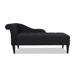Harrison - Tufted Roll Arm Chaise Lounge - Jet Black
