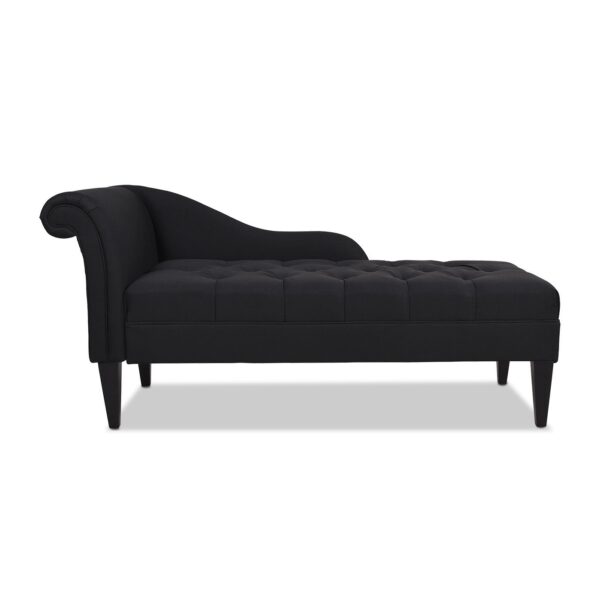 Harrison - Tufted Roll Arm Chaise Lounge - Jet Black