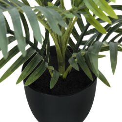 20" Tall, Artificial Plant, Palm, Indoor, Faux, Fake, Table, Greenery, Potted, Real Touch, Decorative - Green / Black